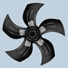 Axial fans with sickle-shaped blades (S series)